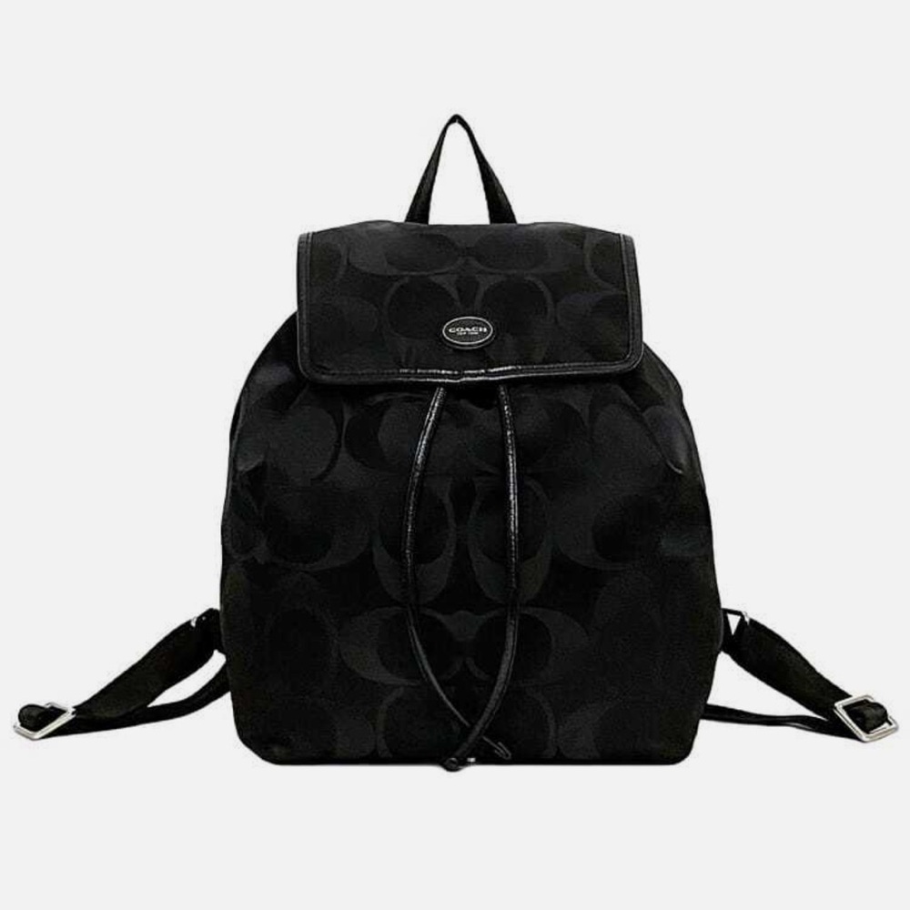 Coach Black Monogram Backpack